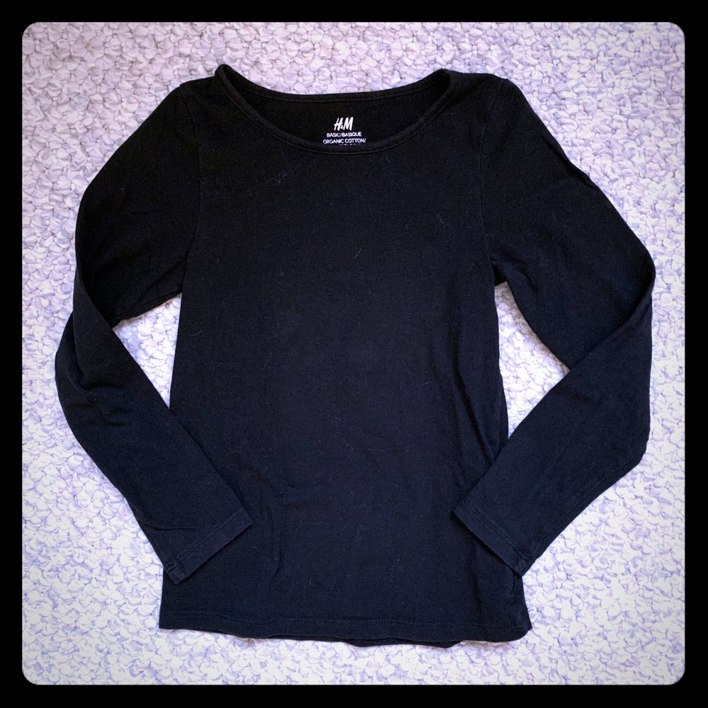 4/$18, H&M girls solid black top